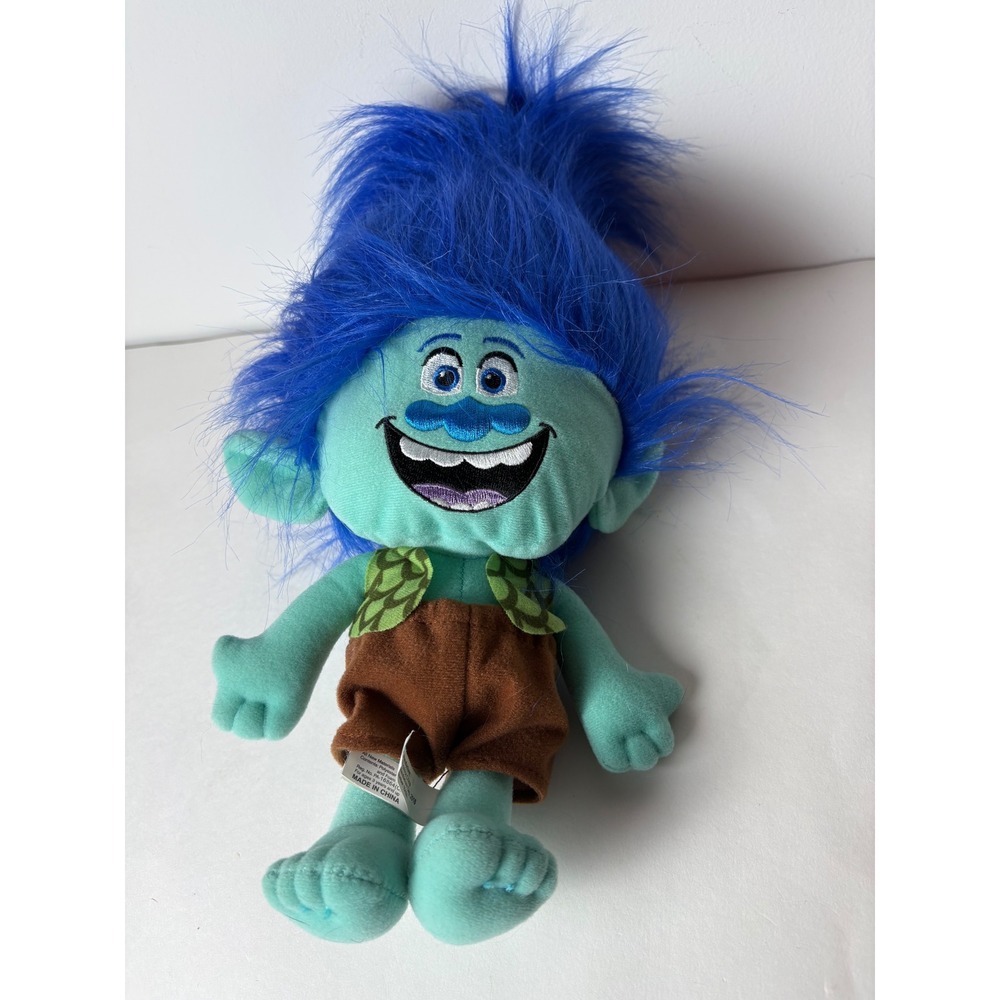 Dreamworks Troll‎ Branch Plush Blue Fuzzy Hair 14" 2016